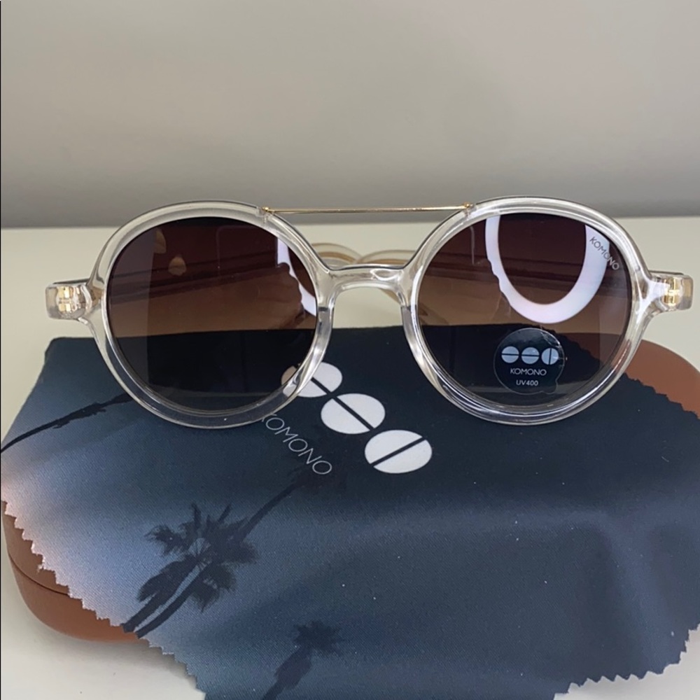 Komono Sunglasses NEW Vivien Clear round frame gold - Picture 7 of 16